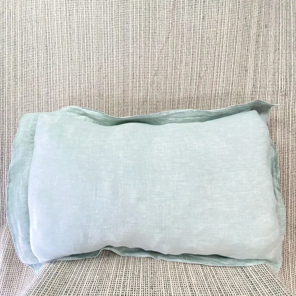 Restoration Hardware‎ Vintage Washed Belgian Linen Pillowcase Lt Green Standard